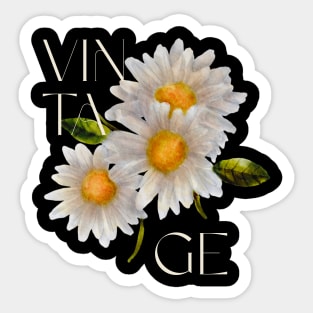 Daisies Minimalist Flora Positive Vintage Retro Sticker